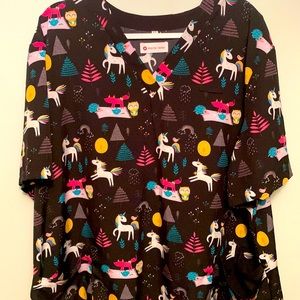 White cross scrub top